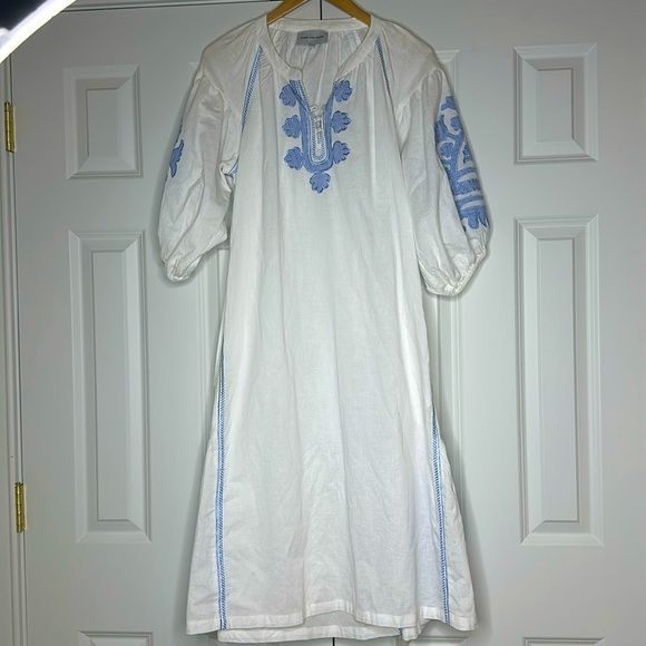 Rose And Rose Midi White Embroidered Dress SzM - Picture 1 of 8